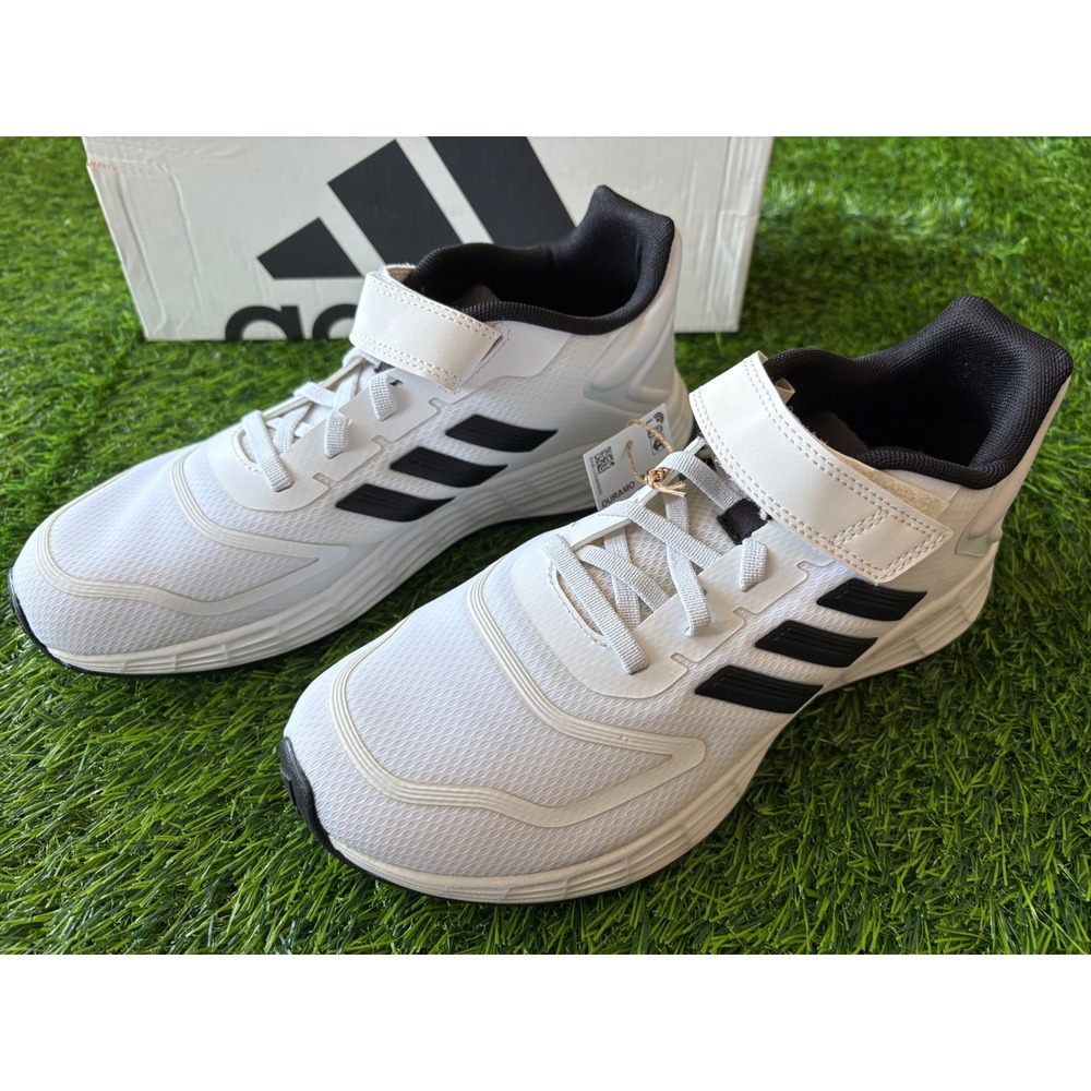 Adidas Duramo 10 EL K White Black Running Shoes HP5817 Womens 6.5 Kids 5Y
